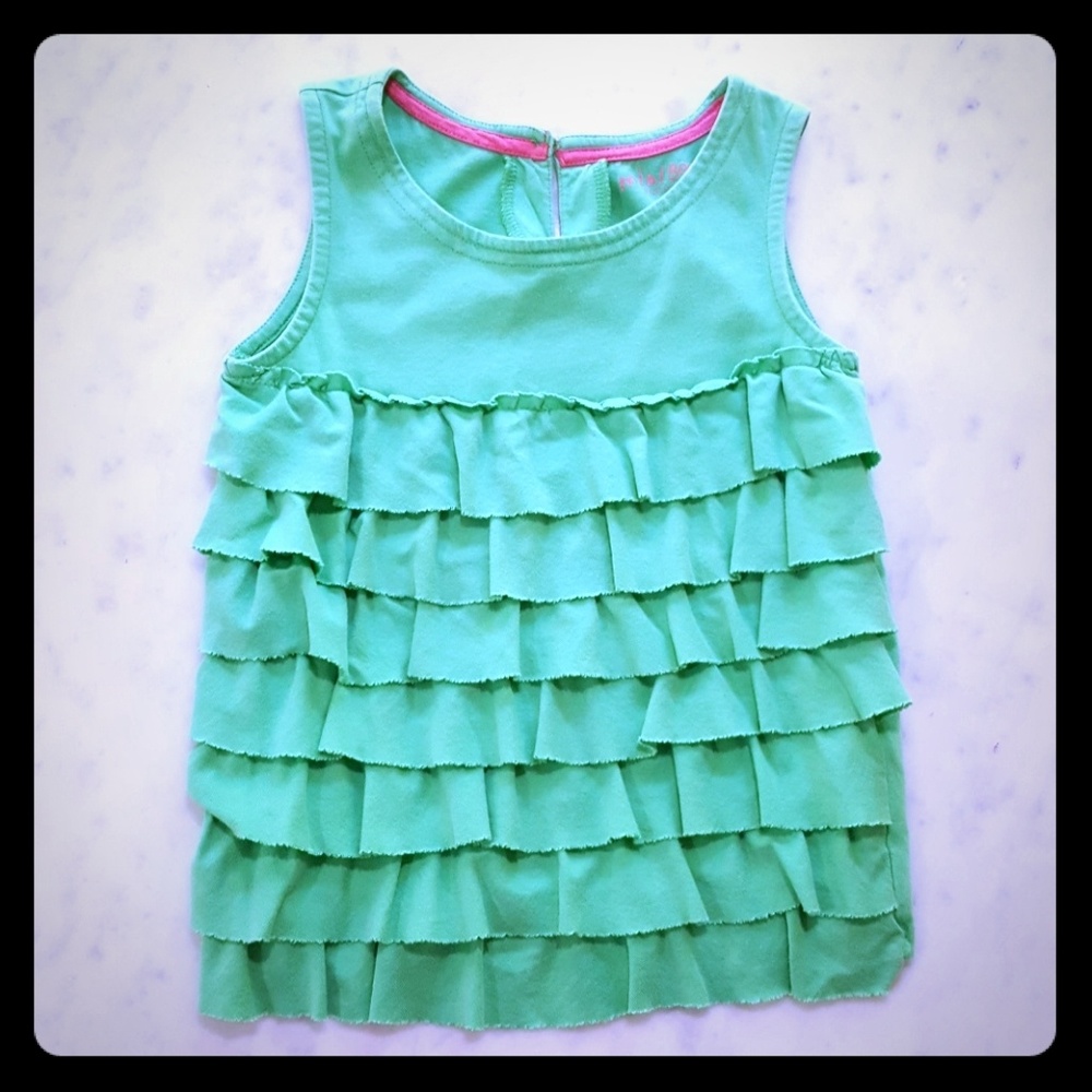 Mini Boden sleeveless ruffle shirt